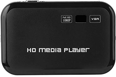 Lettore multimediale HD, porte HDMI Lettore digitale portatile Full HD 1080P, riproduzione di video e foto con unità USB/schede SD/dispositivi esterni, uscita HDMI/AV/VGA(Spina europea)