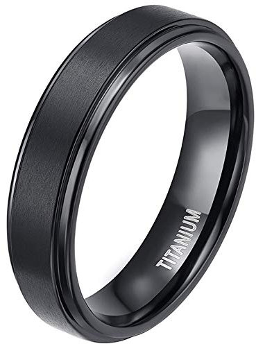 Zakk Ring Herren Damen Titan Verlobungsringe Eheringe Trauringe Schwarz Gebürstet 4mm 6mm 8mm(Schwarz-6mm, 63 (20.1))