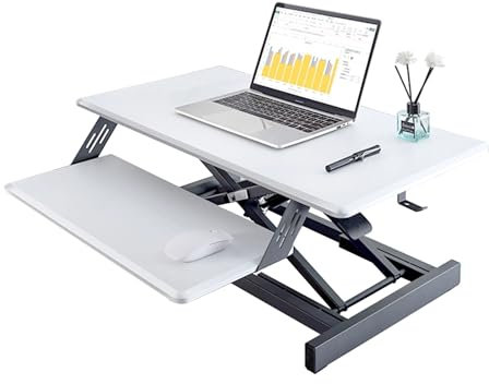 Laptop-skrivbord, sängstativ, hopfällbart laptopbord, vikbart frukostbricka, bärbar, knästående skrivbords- och skrivhållare med tangentbordslådor för säng, soffa, soffa golv (55 cm/21,6 tum, vit)