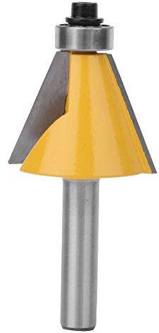 Baxnore Fraise à Biseau, Fraise à Chanfrein avec Roulement, Fraise à Bois à Tige 8 mm, Fraise Résistante à la Chaleur pour menuiserie (22,5°)