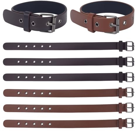 nbeads 8 Pcs 2 Styles Sangle D'Extension en Cuir, Sangles d'extension pour kilt Boucles de Ceinture de Manchette en Cuir pour Chemises Manteaux Vestes Robes Sacs, Noir/Brun