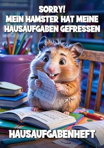Hausaufgabenheft Hamster: DIN A5 Schulplaner mit Stundenplänen & Mehr für Grundschule oder Realschule & Gymnasium mit Haustier Motiv für Kinder