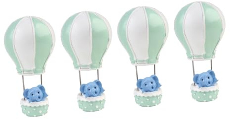 HOLIDYOYO Lot de 4 Décorations de Gâteau Éléphant en Résine Verte Décoration Innovante et Créative pour Garçon et Filles pour Anniversaires et Fêtes Accessoire Léger et Décoratif pour