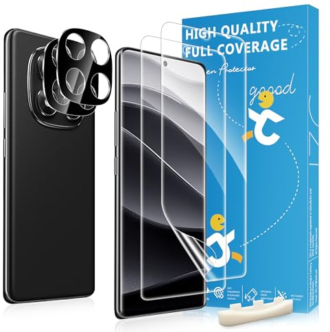 Protector de Pantalla para Xiaomi Redmi Note 14 Pro 5G / Poco X7, Película de Protector 2 Piezas con 2 x Protector de Lente de Cámara, Autorreparación, Compatible Huellas Dactilares ID, HD Clara