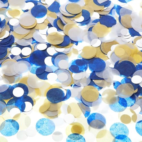 100g Konfetti Blau & Gold, Baby Konfetti Blau für Baby Shower&Hochzeit | Material sicher, Vielseitige Verwendung für besondere Anlässe