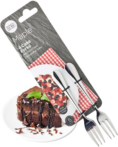 Taylor's Eye Witness 4-Piece Cake Fork Set – Stainless Steel Cake Forks for Pastries, Desserts, Sweet Treats, Fruit – Dishwasher Safe, Fine Polished Finish Cutlery for Home