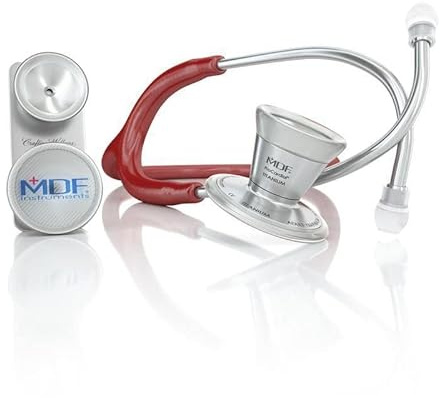 MDF ProCardial Core™ Kardiologie Zweikopf-Stethoskop aus Titan für Erwachsene und Kinder, umbaufähig zu einem Kardiologie-Stethoskop für Erwachsene - Weinrot (MDF797DDT-17)
