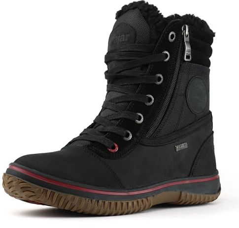 PAJAR Men's Trooper 2.0 Leather Waterproof Winter Mid-Calf Snow Boots, Black, 5.5 UK