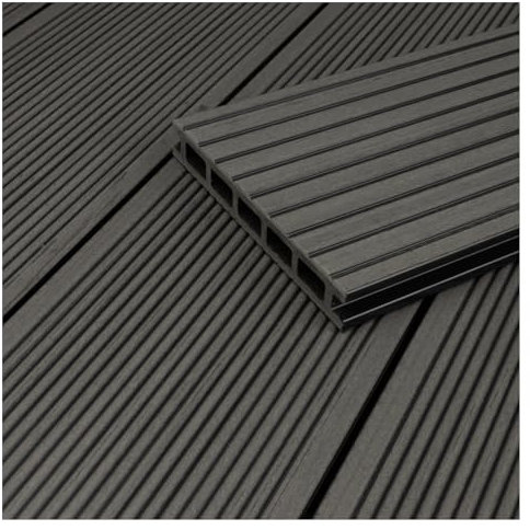 HORI® WPC-Terrassendiele Malta Grau Hohlkammer I Komplettset inkl. 40x60 mm Unterkonstruktion & Clips I | rutschfest & UV-beständig für langlebige WPC Terrasse Fläche: 5 m² I 2,30 m Dielenlänge