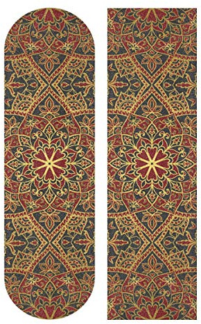 Mnsruu Dark East Medieval Pattern Skateboard Grip Tape Sheet Scooter Deck Sand Paper 9 x 33