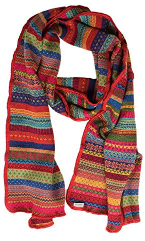 Invero, Merino Schal Cacha, 100% Wolle (Knall-bunt)