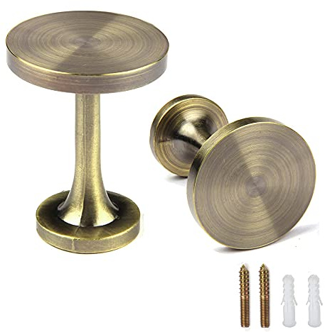 BEL AVENIR 2 Pack Curtain Holdbacks Metal Round Medallion Drapery Tiebacks Wall Hooks Modern Simple Style Home Decor with 2pcs Screws (Bronze)