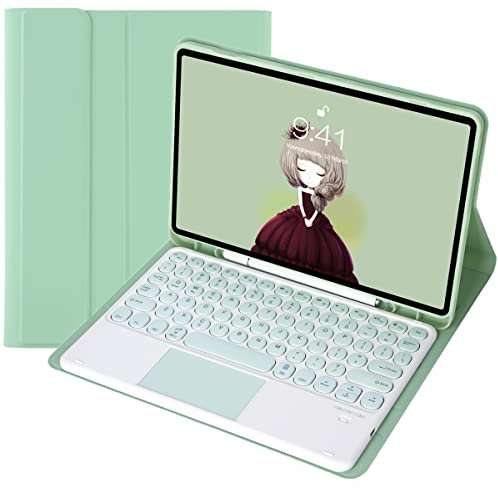 ZOMUN Funda de teclado para iPad Air 2019 10.5 pulgadas (iPad Air 3) / iPad Pro 10.5, teclado Bluetooth inalámbrico, desmontable, Trackpad, suave TPU cubierta trasera, con soporte para lápiz