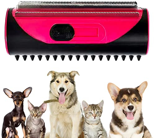 Deshedding Comb for Dogs, Cats, Horses - Pet Grooming Tool, Ergonomic Handle, Removes Loose Fur, Suitable for Long & Short Hair, Grooming Comb (Pink)