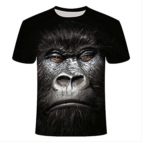 XSHUHANP Herren T-Shirts 3D Druck Herren 3D Monkey T-Shirt Muster Sweatshirt T-Shirt Damen Lose Große Größe 6XL Motor Punk Tees XXL
