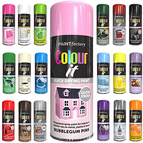 Classic Signature: 1 x Bubblegum Pink All Purpose Aerosol Spray Paint 400ml Quick Drying Spray, Fast Dry and Excellent Coverage for Metal, Wood, Plastic and More