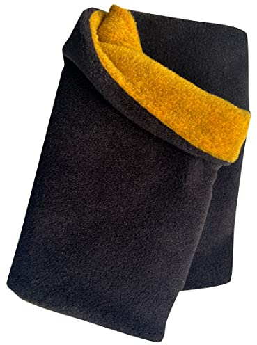Wollhuhn Cálido Niño/Niña NUESTRO LOOP/Bufanda tubular/Bufanda de dos capas de forro polar para girar, Negro/Senf., Talla única