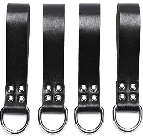 Rolarc Tool Belt Heavy Duty Leather Strap Connectors Accessories (4-Piece Set), Black, One size