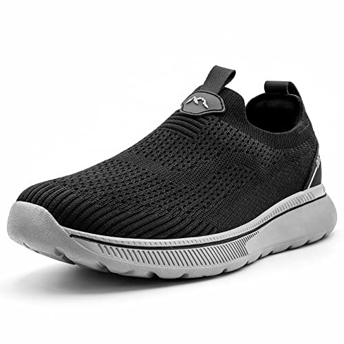 ODCKOI Herr mesh slip-on träningsskor, mycket elastisk mjuk sula, lätta sneakers, vardagliga andningsbara promenadskor, atletiska sneakers,HEISE- 44 EU