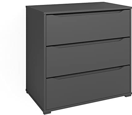 Vicco Kommode Ruben, Kommodenschrank, Anthrazit, 80.2 x 77.6 cm mit 3 Schubladen
