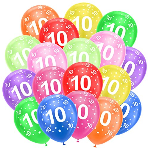 Ainiv 18 Stück Kunterbunte Luftballons, Geburtstag Ballon | Luftballons, Partyzubehör, 12-Zoll-Zahlen Druckten Latex-Party-Ballone, Zahlenballons
