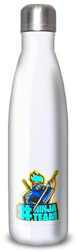 Aluminium Water Bottle/Bottle - Stainless Steel (24H Thermos) Reusable 330ml to 750ml, Team Ninja (Stainless Steel, Insulated Bottle, Round Cap) 500ml