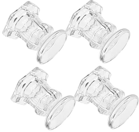 Warmhm 4pcs Glass Candlestick Ornaments for Home Decor Nordic Style Table Scene Candleholder Craft Design for Residential Kitchen Dining Table