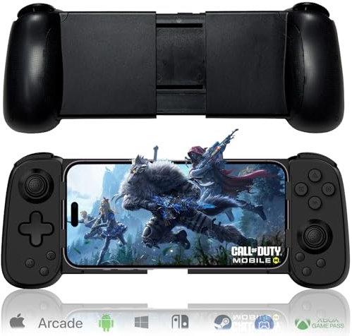 Arvin mobile Game Controller pour iPhone/iPad/Android/Tablette/PC/Switch/PS4, manette de jeu sans fil avec Turbo/gyroscope 6 axes/vibration, jouer à des jeux Xbox Cloud/jeux PS Remote/stream Link