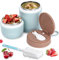 FAOKZE Gobelet à céréales en acier inoxydable,720 ml Double gobelet de petit-déjeuner, gobelet de yaourt, Anti-fuite Avec cuillère et couvercle, adapté à l'école, au bureau(Bleu)