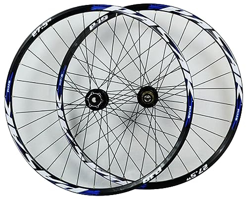 ZECHAO Mountainbike Laufradsatz Mit Scheibenbremse,Aluminiumlegierung 26 27,5 29 Zoll*1,25-2,5 Zoll Reifen-Schnellspanner/Steckachse Universal 7/8/9/10/11 Geschwindigkeit Wheelset (Color : Blue, Siz