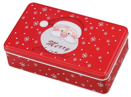 DOTBUY-SHOP Christmas Biscuit Tin, Rectangle Cake Tin Large Storage Tin Airtight Biscuit Tins Storage, Fine Metal Box Christmas Decoration Tin Box (Set of 2,Christmas E)