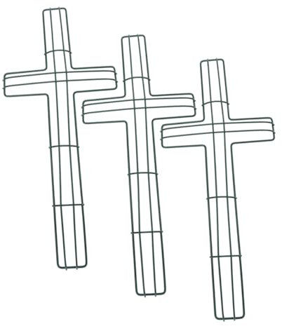 3 de macramé para Bricolaje, Flores, Cruz, Alambre de Metal, de Alambre, Marco de Alambre, funeraria, Marco de Cruz, bahía de árbol de Navidad, Herramienta para Hacer