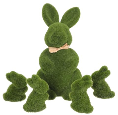 CORHAD 5stücke Osterhasen Deko Teiliges Aus Niedlichen Kaninchenfiguren Für Garten Wohnzimmer Und Partys Frühlingsdekoration Grün