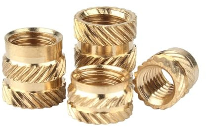 Einpressmuttern M2 M2,5 M3 M4 M5 M6 Messing Hot Melt Einsatz Rändelmutter Gewinde Wärme Formen SL-typ Doppel Twill Injektion eingebettete Mutter 3D Drucker(Length 2.5mm 50pcs,M2.5(OD4mm))
