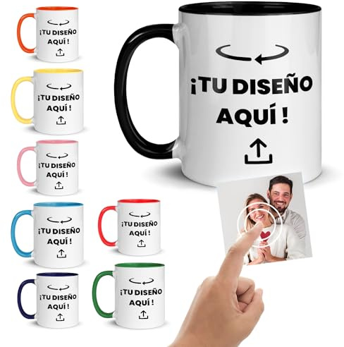 Anak Anak® Taza de cerámica personalizable con foto y texto – Regalo original para amigos y compañeros – Ideal para cumpleaños y detalles divertidos