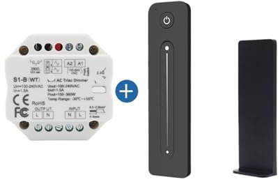Regulador de intensidad 220V 2,4G, control remoto, Bombilla LED, regulador de intensidad triac, S1-B-WT