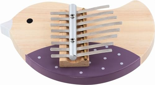 goki 61871 Kalimba avec Motif Oiseau pour Enfants, Piano à Pouce, Bois et métal, 8 Sons, Jouet Musical pour stimuler Le Talent Musical, 18 cm x 15 cm, à partir de 5 Ans