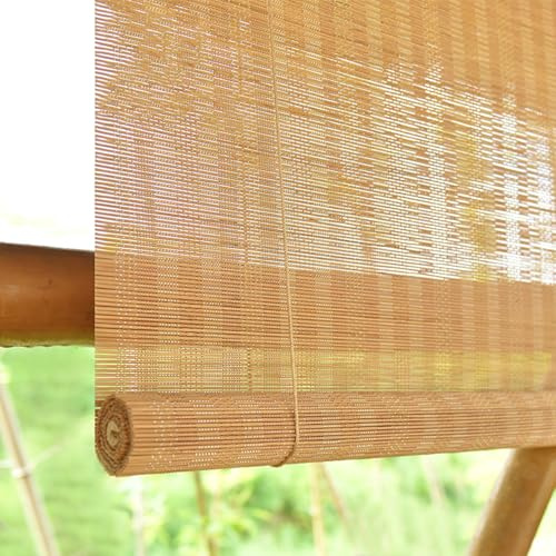 SGSKEIEY Bambusrollo Rollo Bambus,Retro Bambus Rollo,Garten-Sonnenschutz Jalousien,Rollos aus natürlichem Bambus Jalousie für Tür & Fenster (90×90cm/35×35in)