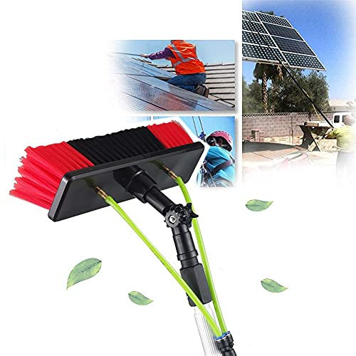 Teleskopbürste mit Wasserzufuhr zur Reinigung von Photovoltaik- und Solarmodulen, 12 m Verlängerungsstange, Reinigungsset für LKWs und Fenster, 5 m Stange mit 30 cm Bürstenkopf