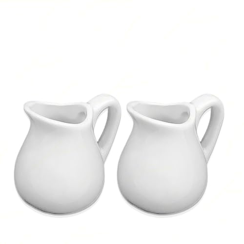 Pot à lait en porcelaine blanche, tailles assorties pour petit déjeuner, bar, restaurant, hôtel (2, blanc, 25 ml )