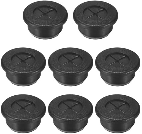M METERXITY 8-Pack Rubber Grommets for Wiring 20mm Desk Grommet Double-Sided Flexible Cable Cord Grommet Desk Hole Cover for Cables/Wires Through Protection Cable Grommet [Black]