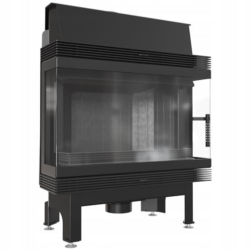 KRATKI Kamineinsatz aus Stahl Blanka 11kW 3-seitig Ø180 BImSchV 2 EEK A | Kamineinsatz aus Stahl, schwarz, 78% Wirkungsgrad, Ecodesign, Aschekasten