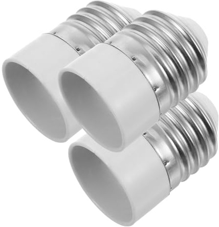 SHINEOFI Convertidor de Lámpara E27 a E14, Adaptador de Casquillo de Luz, Cobre y Pc, Resistente al Calor, 3 Piezas para Oficinas y Comercios