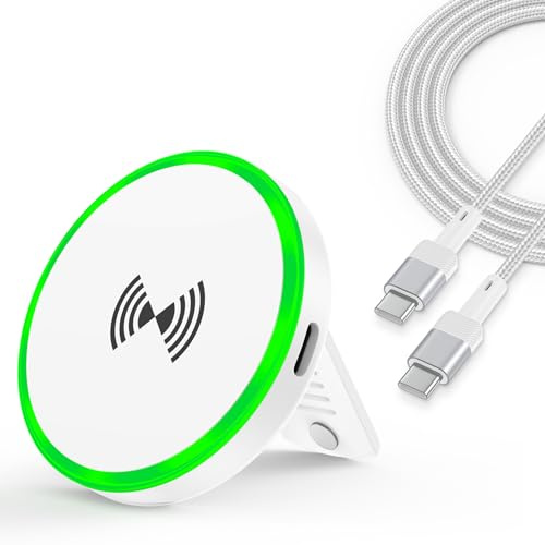 Zacenei Wireless Charging Station for iPhone,Magnetic Wireless Charger, 15W MagSafe-Compatible Wireless Charging Pad, For iPhone 17/16/15/14/13/12 Series, AirPods, and More(1.2M)