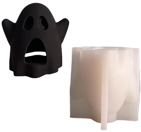 Molde de silicona con forma de Halloween para soporte de resina epoxi, soporte para velas, manualidades, decoración del hogar, molde de cemento para manualidades