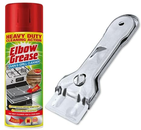 OVEN CLEANER KIT 400ml with Scraper Heavy Duty Oven Grill BBQ Degreaser UK | Powerful Oven Cleaner Scraper Kit for Burnt-On Grease, Grime & Food Residue | Degreaser for Racks, Grills, Hobs & Trays