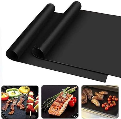 6 Pz BBQ Griglia Tappetini Barbecue Tappetino Gas BBQ Griglia Antiaderente Resistente al Calore Riutilizzabili Facile da Pulire Elettrica misura media 30 cm x 40 cm