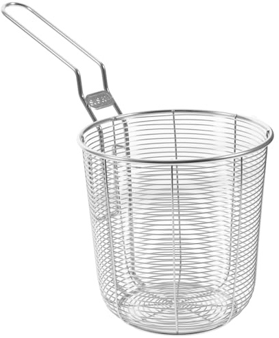PRETYZOOM Stainless Steel Noodle Strainer Basket Frying Food Strainer Spoon for Pasta Vegetables Meat and Wontons Heat Resistant Kitchen Colander with Deep Bottom 1 X Mesh Basket