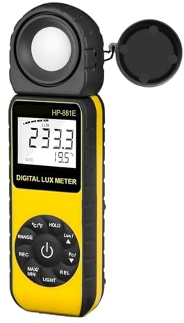 luxmetro digitale, Misuratore Di Luminosità/luce Digitale 881E Con Intervalli Misurazione 0,01300,000 Lux (0,0130, FC) For Luci A LED E Piante Lumen per Case Agricoltura Magazzini