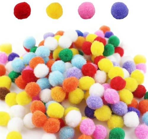 500 Stück Bunte Pompons zum Basteln, 2cm Pompons, Bunt Mini Pompoms, Weich und Elastisch, Filzkugeln Bunt für Kreative DIY-Basteleien, Feine Haar-Accessoires, Partydekoration
